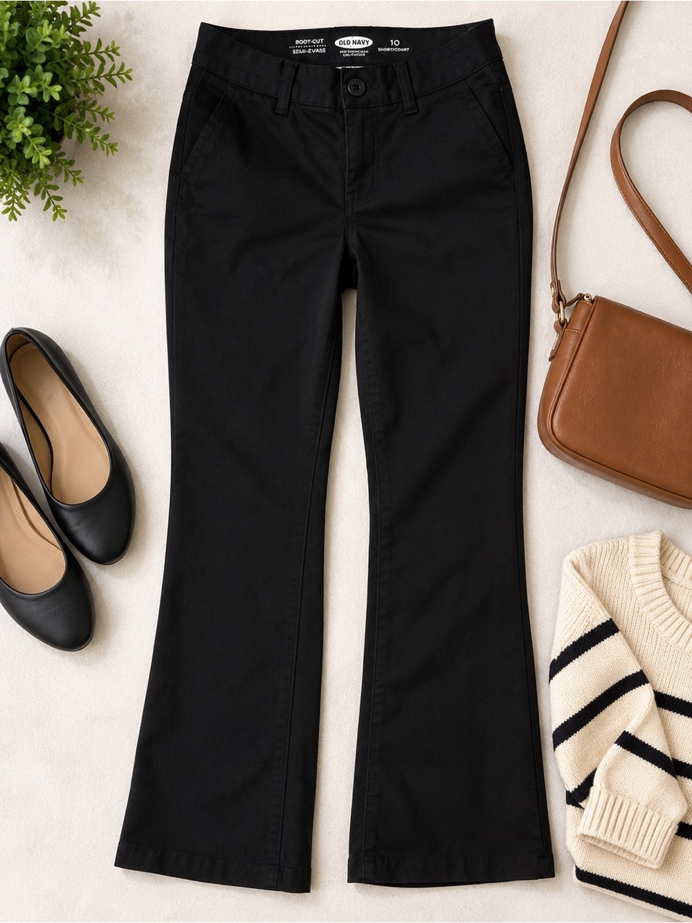 Old Navy Black Bootcut Pants Women’s 10 Short Career Stretch Slacks